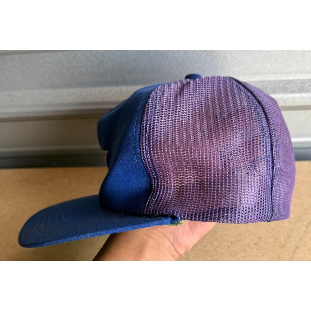 VTG Seattle Mariners Blue Hat OLD LOGO Trucker Mesh Hat Snapback YR *READ* - Picture 4 of 8